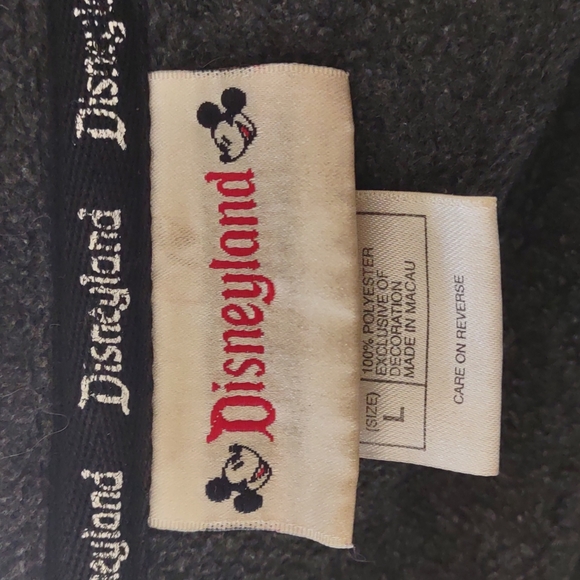 Disneyland Fleece Zip Up Gray Black - Picture 10 of 12